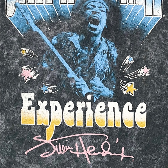 Jimi Hendrix Oversized Destroyed Acid Wash Experience Festival Graphic Band Tee - Picture 3 of 4